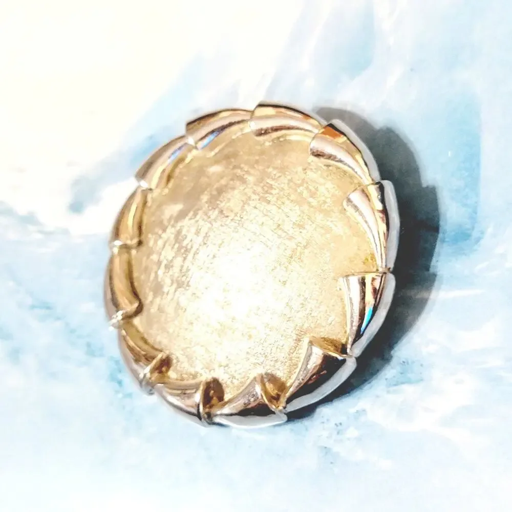Vintage Signed Puccini Brooch Pin‎ Silver Tone Brushed Mid Century 2